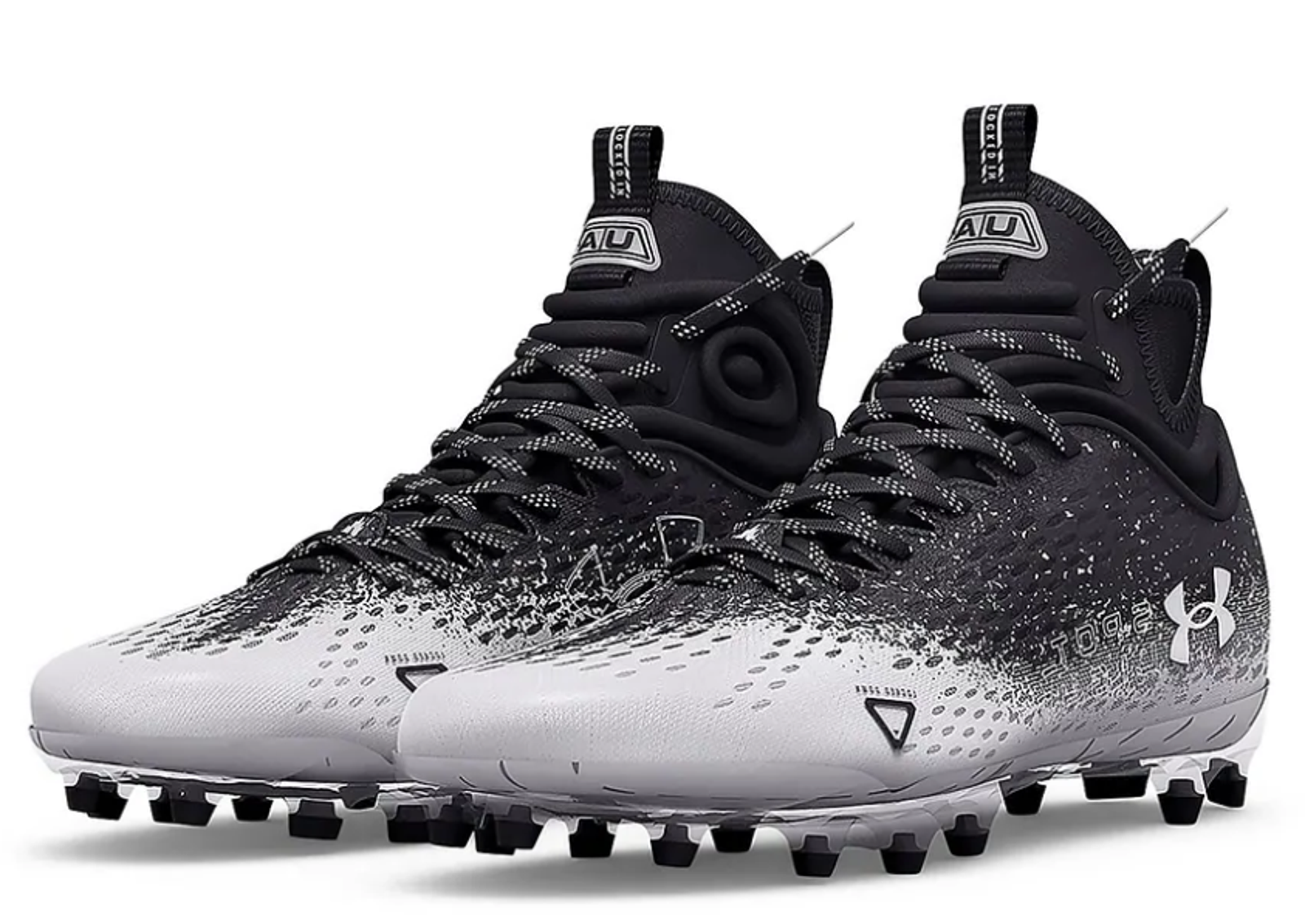 Under Armour Men's Spotlight Lux Mc 2.0 Football Cleats Size 10 Black White Nwob